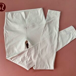 lululemon align ribbed high rise pant 28” *shine - size 4 - color bone 🥥